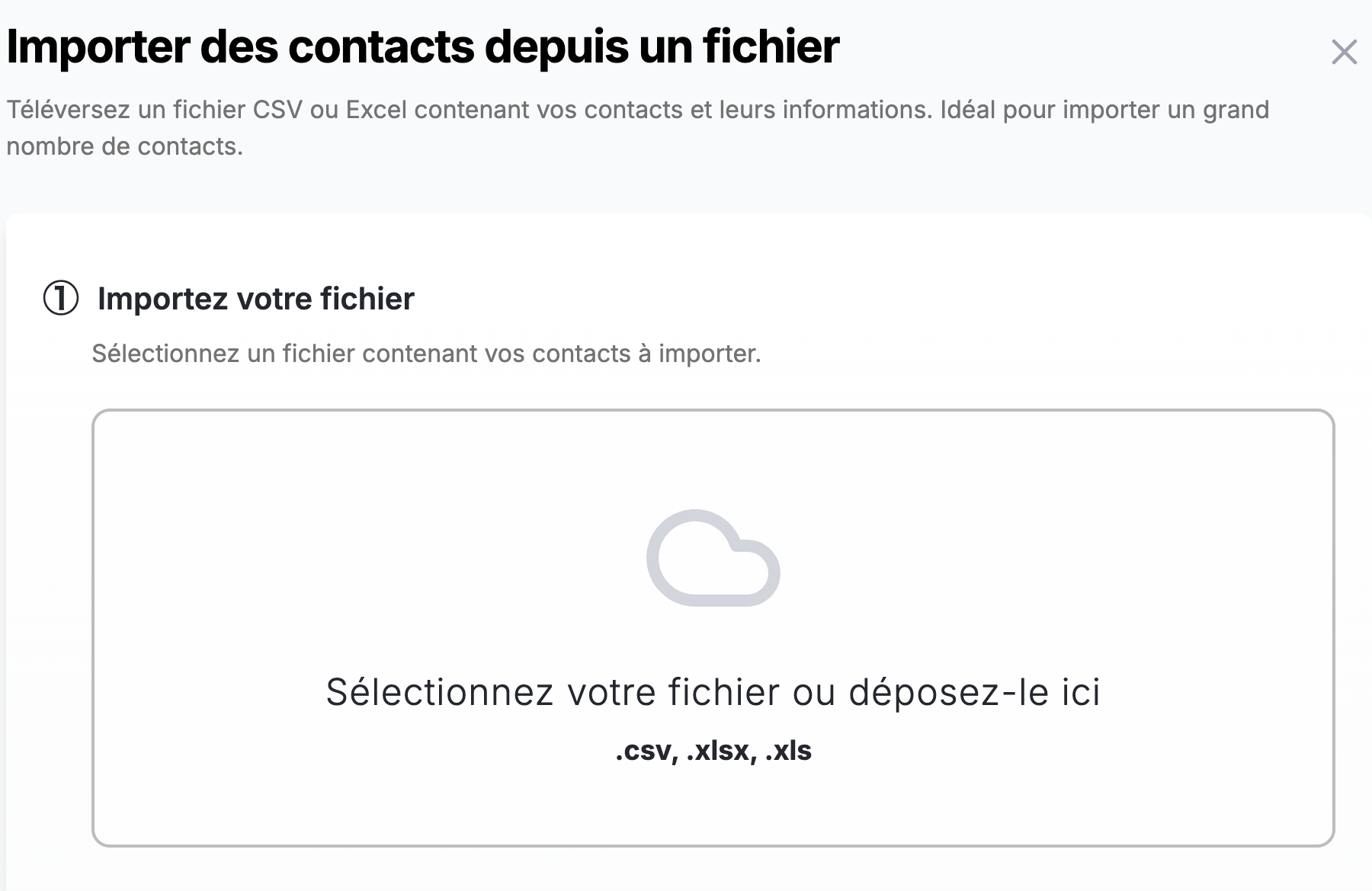 Importez vos contacts